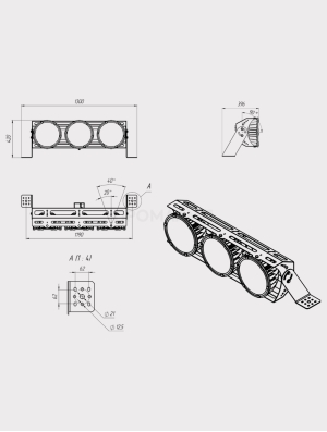 Размеры светильника FHB 18-690-850-F15